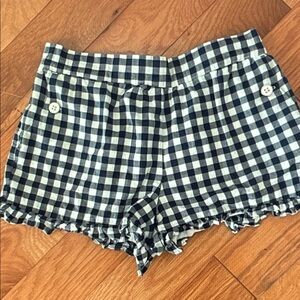 Janie and Jack Black and White Gingham Ruffle-Hem Shorts